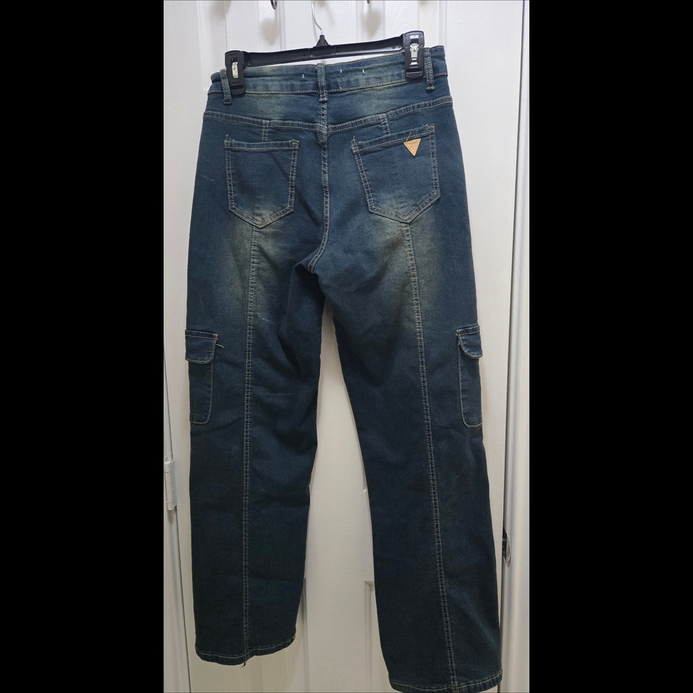 Celebrity Ace Dark Blue Jeans Relaxed Fit Denim Cargo Juniors Size 11 NWOT - Picture 6 of 6